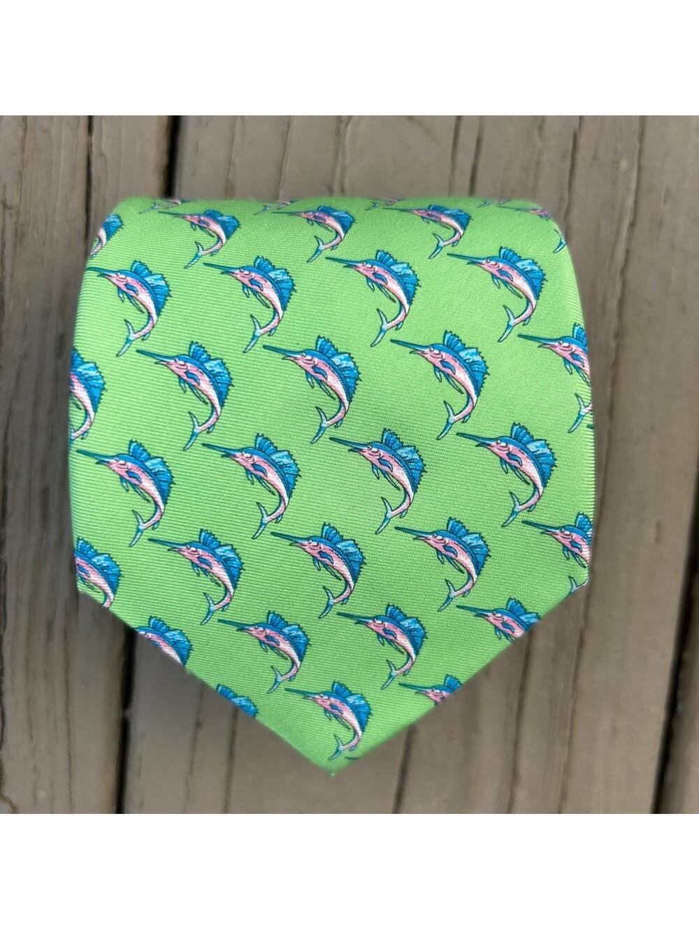 POLO Ralph Lauren Silk Tie | Pistachio Green with Pink and Blue Sailfish